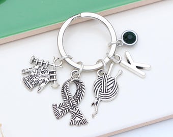 Personalised Knitting Keyring - Yarn Craft & Needlework Gift