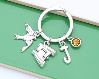 Personalised Bird Watching Keyring, Twitcher Gift, Bird Lover Present