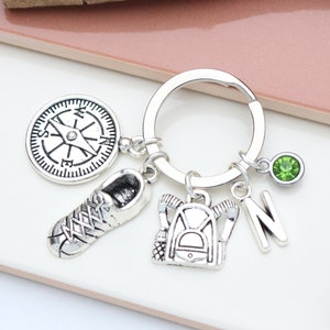 Hiking Personalised Keyring - Walking Gift, Rambling Present, Mountain Climbing Themed Keyring, Present for Walker, Nordic Walking