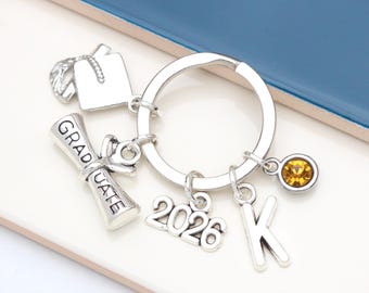 Personalised 2026 Graduation Keyring - Graduation Keepsake, Gift for Graduates, Degree, Diploma