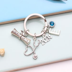 Personalisierter medizinischer Abschluss-Schlüsselanhänger - Studentengeschenk, Krankenschwester, Arzt, Veterinärabgänger, Abschluss-Andenken.