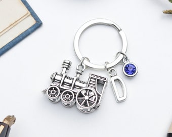 Steam Train Keyring - Gifts for Him, Grandad Keyring, Train Lovers Gift. Baby Boy Gift.