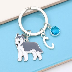 Personalised Husky Keyring - Alaskan Malamute, Pet Memorial Keepsake, Dog Lover Gift image 1