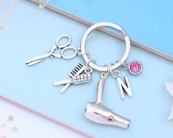 Personalised Hairdresser Keyring - Hair Stylist, Graduation Keepsake, New Salon Present, Thank You Gift, Barber