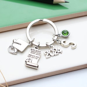 Llavero de graduación de diploma 2025 - Recuerdo de regalo personalizado 2024. Regalo para graduados. Títulos de maestría. Diploma.