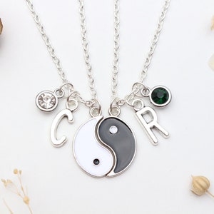 Personalised Yin & Yang Necklace Set - Matching Necklaces, Friendship Gift, Necklace for 2, Couple Gift, His and Her Necklaces,
