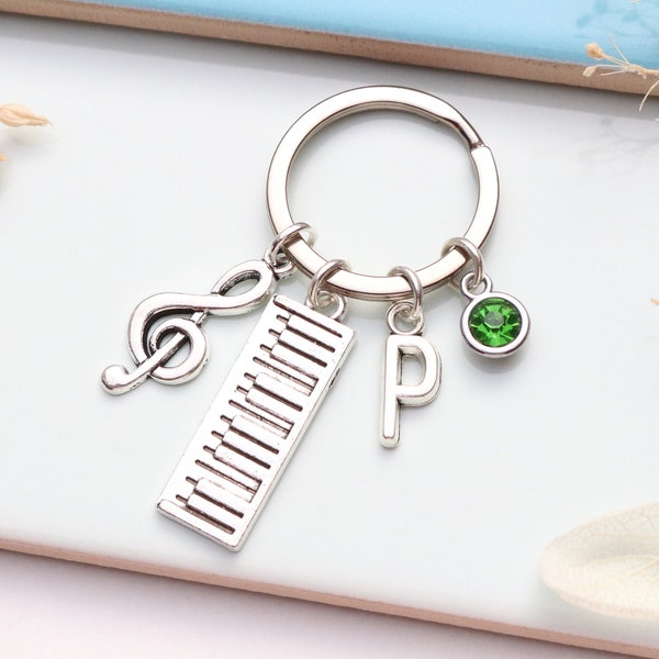 Personalised Piano Keyring - Keyboard, Piano Music Teacher Gift, Gift for Keyboard Player, Pianist Gift, Good Luck Present, Piano Student,