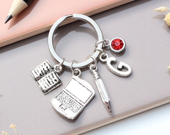 Personalised Writers Keyring - Authors Gift, Graduation Gift, Journalist Keyring, Aspiring Writers Gift, Novelist