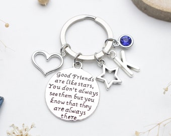 Good friends are like stars, Personalised Keyring - Long distance friendship gift. Friendship gift. Thinking of you.