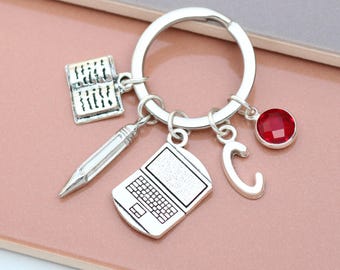 Gepersonaliseerde sleutelhanger voor schrijvers - een leuk aandenken voor auteurs, een ideaal afstudeercadeau, of een cadeau voor journalisten, aspirant-schrijvers of romanschrijvers.