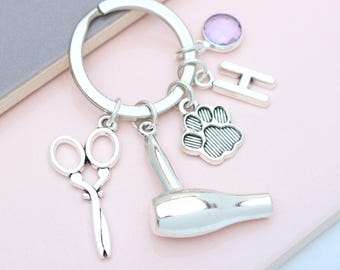 Personalised Dog Groomer Keyring - Animal Grooming Gift, Thank you Gift, New Job Keepsake