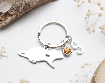 Personalised Cute Rat Keyring - Rat Lover Gift. Rat Mom Gift.