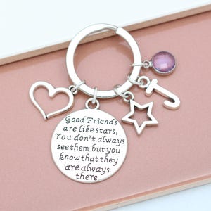 良い友達は星のようなもの、パーソナライズされたキーリング - 遠距離の友情ギフト、友情ギフト、あなたのことを考えています、