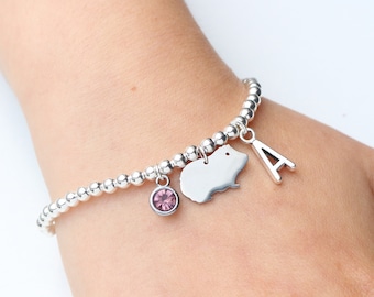 Guinea Pig Personalised Charm Bracelet - Guinea Pig Lover Gift, Animal Jewellery, Memorial Bracelet,