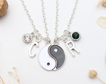 Personalised Yin & Yang Necklace Set - Matching Necklaces, Friendship Gift, Necklace for 2, Couple Gift, His and Her Necklaces,