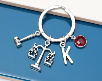 Scales of Justice Keyring, Personalised gift - Solicitor keyring, Lawyer gift, Graduate, Law keyring,