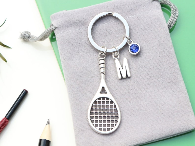 Personalised Large Tennis Keyring Squash Player Gift. Racquetball Lover Keyring. Unique Tennis Present. Team Gifts. Tennis Racket. image 7