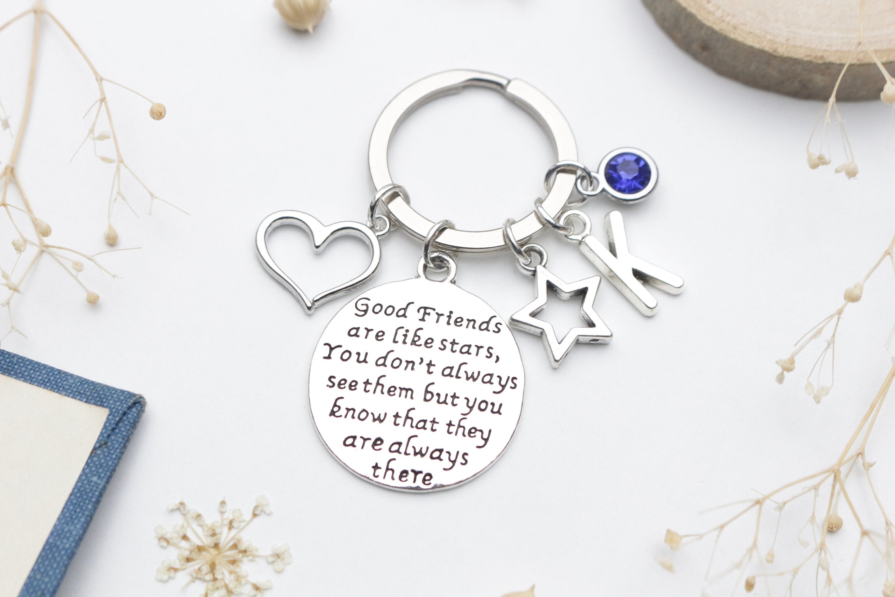 Good friends are like stars, Personalised Keyring - Long distance friendship gift. Friendship gift. Thinking of you.