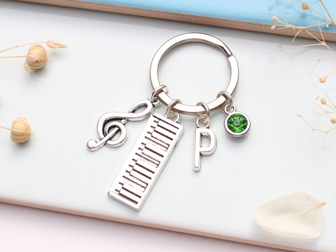 Personalised Piano Keyring – Music Teacher Gift, Present for Keyboard ...