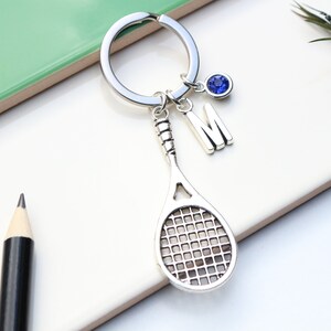 Personalised Large Tennis Keyring Squash Player Gift. Racquetball Lover Keyring. Unique Tennis Present. Team Gifts. Tennis Racket. image 5