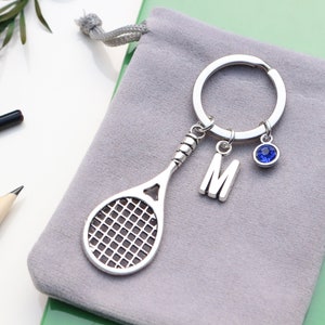 Personalised Large Tennis Keyring Squash Player Gift. Racquetball Lover Keyring. Unique Tennis Present. Team Gifts. Tennis Racket. image 2