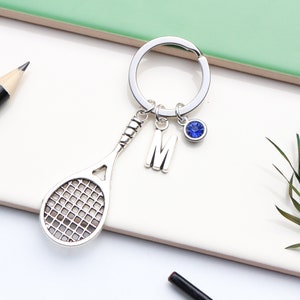 Personalised Large Tennis Keyring Squash Player Gift. Racquetball Lover Keyring. Unique Tennis Present. Team Gifts. Tennis Racket. image 3