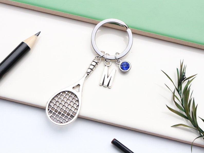 Personalised Large Tennis Keyring Squash Player Gift. Racquetball Lover Keyring. Unique Tennis Present. Team Gifts. Tennis Racket. image 3