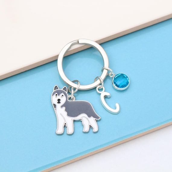 Personalised Husky Keyring - Alaskan Malamute, Pet Memorial Keepsake, Dog Lover Gift