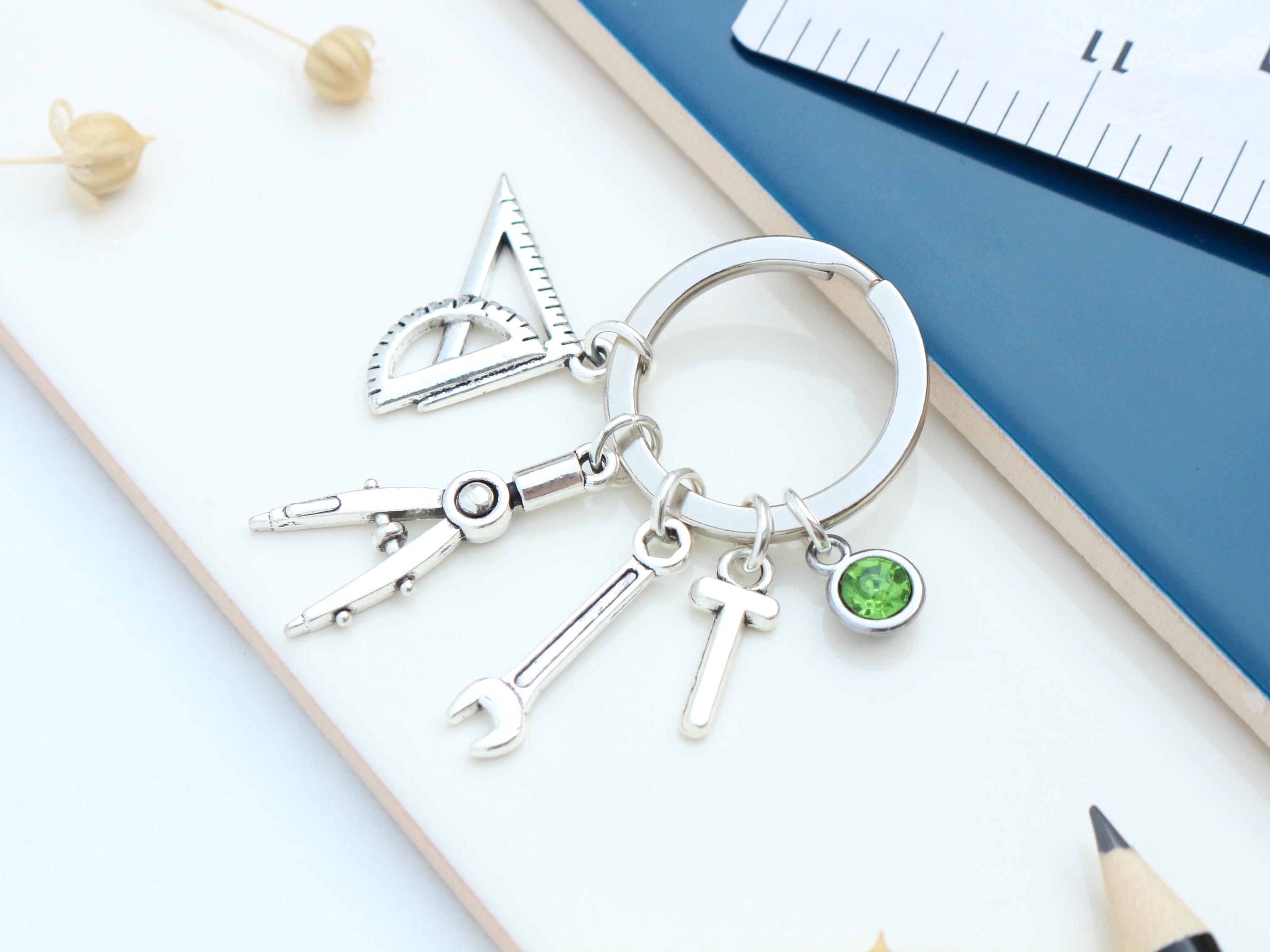 Portachiavi Con Preghiera Dell'Ingegnere – Inciso In Acciaio Inox – Regalo Per Laurea, Pensionamento, Compleanno – Con Sacchetto In Velluto