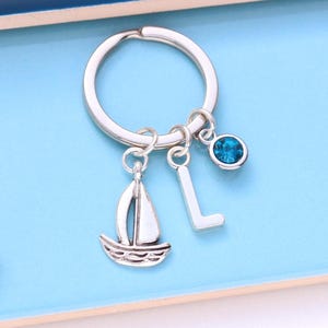 Personalised Sailing Boat Keyring – Boating Gift, Present for Sailor