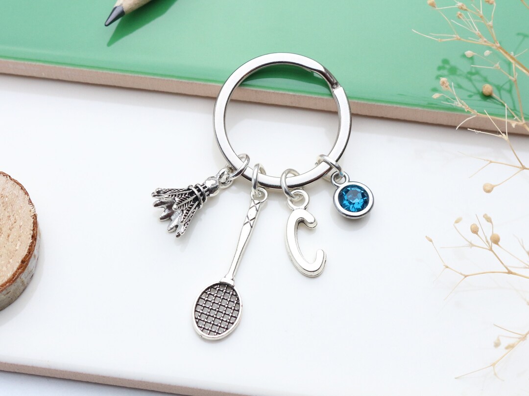 Personalised Badminton Keyring – Shuttlecock and Racket Gift - Etsy