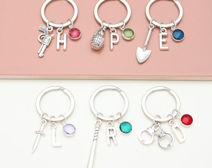 Set Partners in Crime Personalised Keyrings - Set of Friends Keyrings. Friendship. Best Friend Gifts.