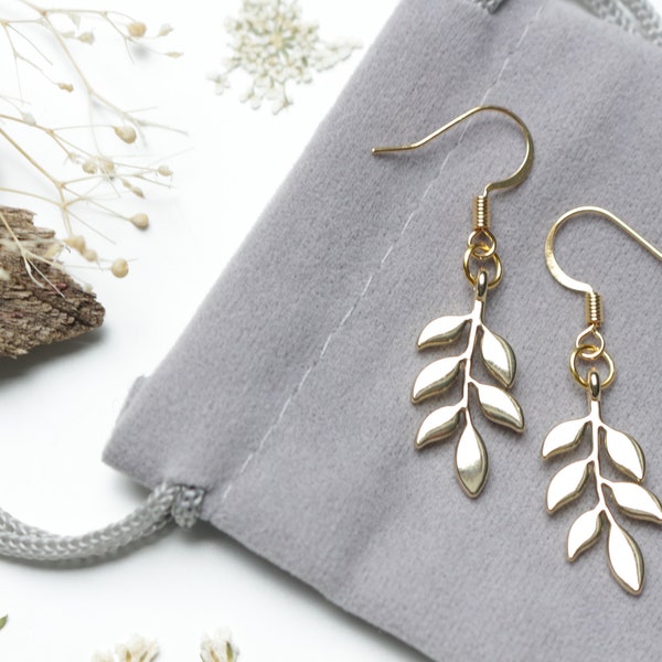 Stunning Gold Olive Branch Earrings - Friendship Gift. Leaf Earrings. Bridal Jewellery