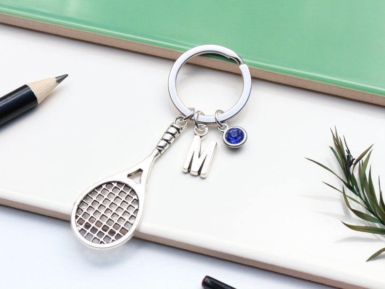 Personalised Large Tennis Keyring Squash Player Gift. Racquetball Lover Keyring. Unique Tennis Present. Team Gifts. Tennis Racket. image 6