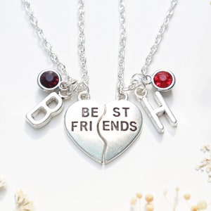 ZYHO Airlove BFF Friendship Necklace for 2 - Best Friend Necklaces BFF  Gifts for 2 Matching Heart Best Friends Forever Pendant Necklaces Set