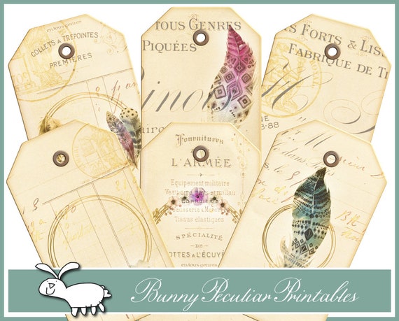 Boho Chic Tags Vintage Boho Chic Labels Printable Tags Etsy