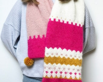 Besties Scarf · Upper-Intermediate Level Knitting Pattern Booklet · Instant PDF Download · Emmaknitty