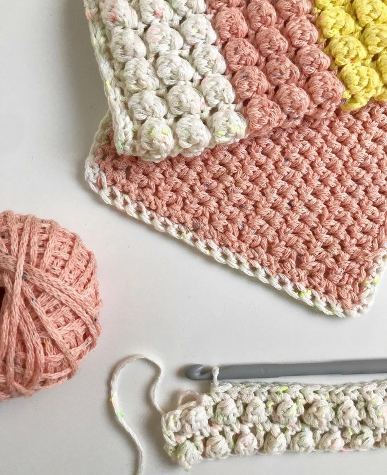 Boblina Washcloths Intermediate Level Crochet Pattern Booklet Instant PDF Download Emmaknitty image 3