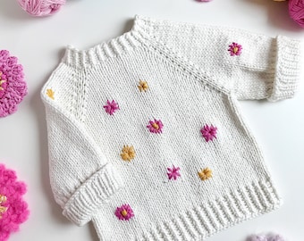 Floren Baby Sweater · Intermediate Level Knitting Pattern Booklet · Instant PDF Download · Emmaknitty