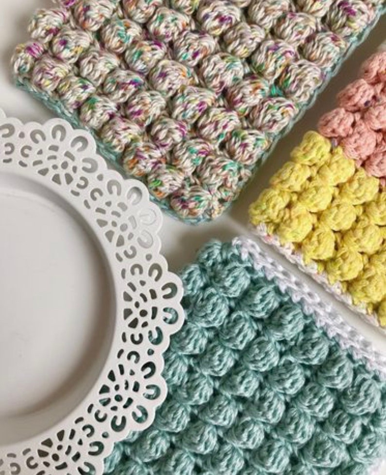 Boblina Washcloths Intermediate Level Crochet Pattern Booklet Instant PDF Download Emmaknitty image 4