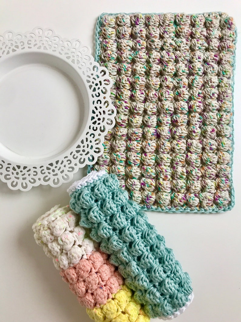 Boblina Washcloths Intermediate Level Crochet Pattern Booklet Instant PDF Download Emmaknitty image 9