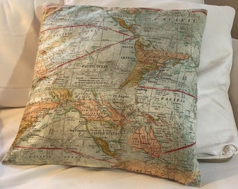 Map pillow cover