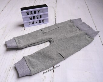 Bequeme Babyhose aus Sweat Gr. 74/80, grau