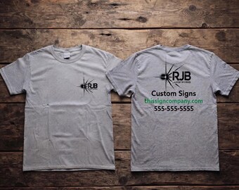 Custom Business Shirts With Logo or Text | Double Sided Personalized Apparel With Gildan 5oz 100% Polyester Shirt