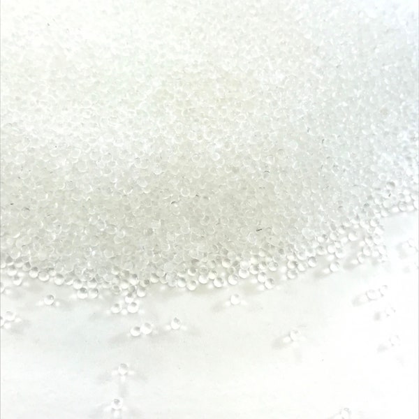 Clear Translucent- Microbeads (No Holes) 0.8mm - 1.2mm Caviar Beads USES: Nails, Resin, Scrapbooking, Jewelry, Art & many other project