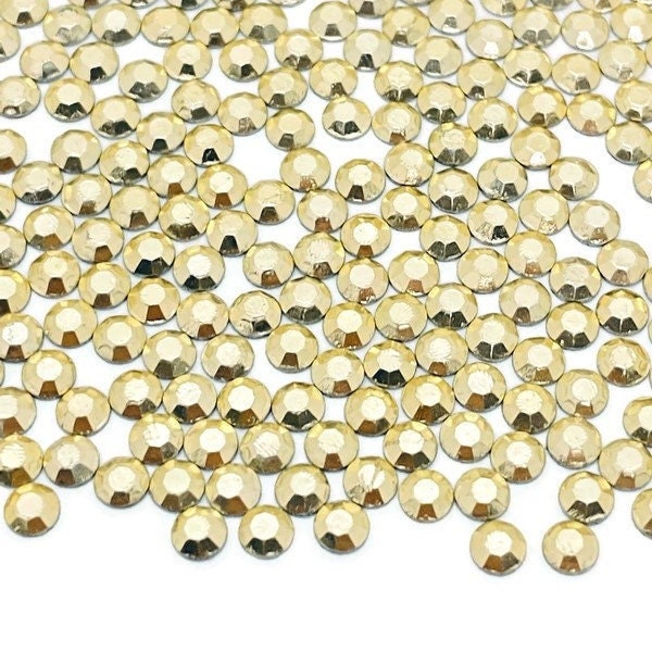 Light Gold Hotfix Rhinestuds / Available Sizes 3mm / Add Sparkle to Clothing, Purses, Nails, Tumblers, Dolls, Scrapbooks and More!!!