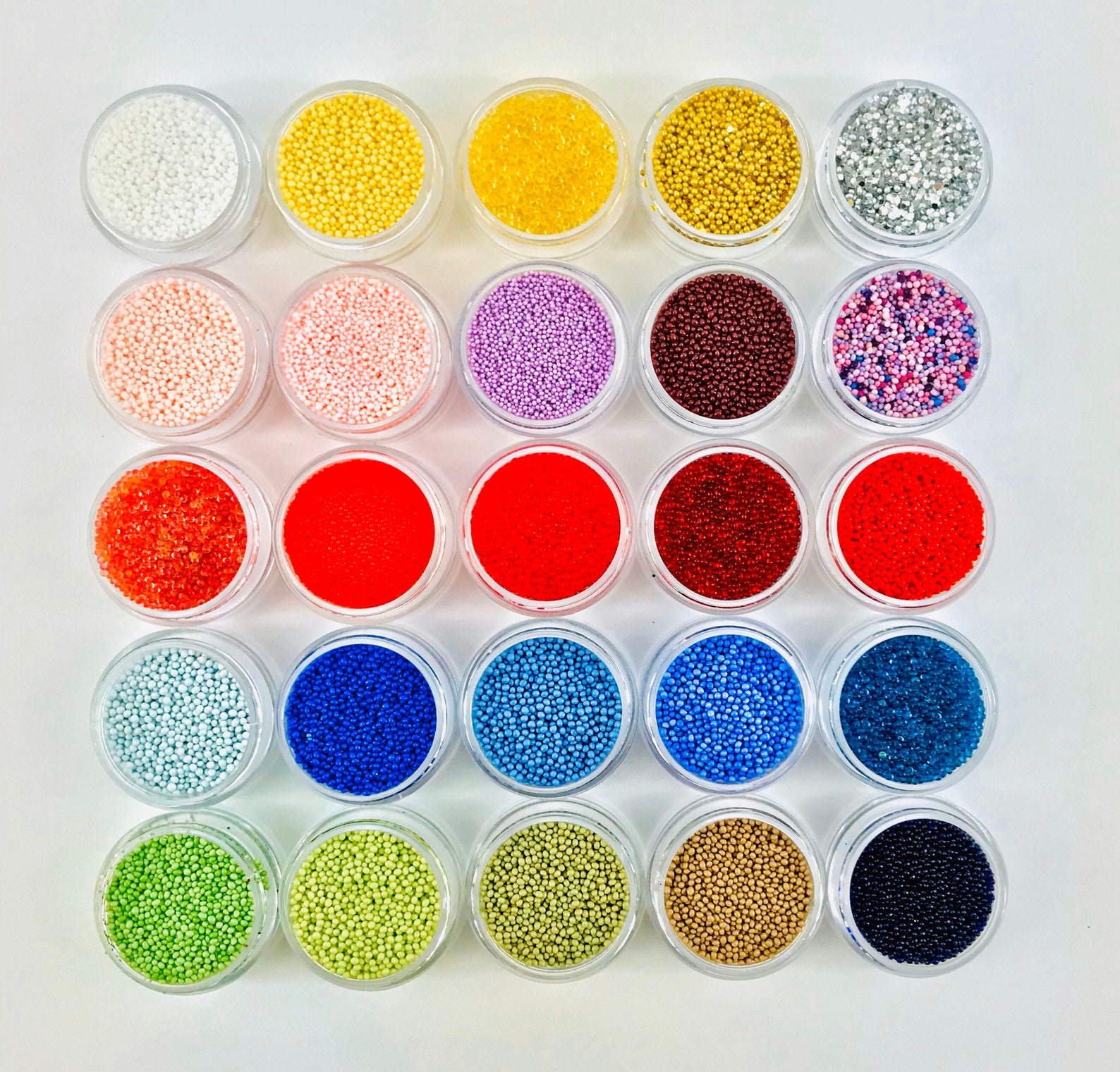 Microbeads Set 25 Colors Assortment No Holes 0.2mm 0.8mm Etsy