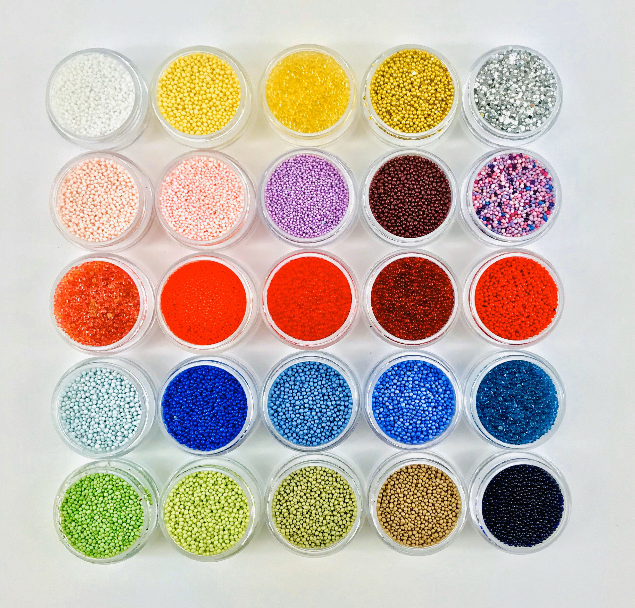 Microbeads Set 25 Colors Assortment No Holes 0.2mm 0.8mm Etsy