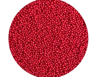 Red- Microbeads (No Holes) 0.8mm - 1.2mm Caviar Beads USES: Nails, Resin, Scrapbooking, Jewelry, Art & many other décor projects