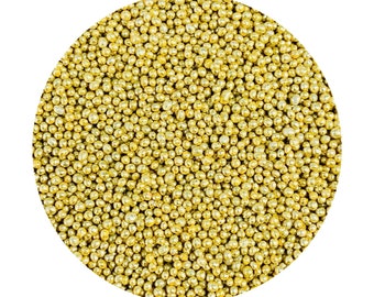 Gold- Microbeads (No Holes) 0.8mm - 1.2mm Caviar Beads USES: Nails, Resin, Scrapbooking, Jewelry, Art & many other projects